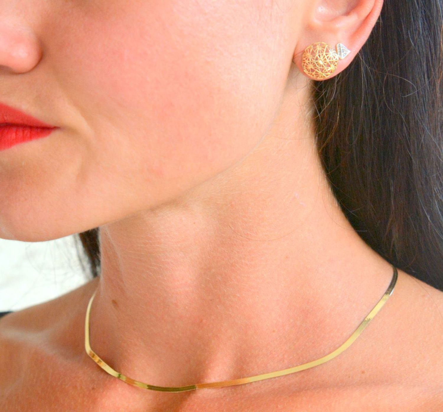 Złoty naszyjnik damski 585 kolia tasiemka LA 738H 585 (3).jpg